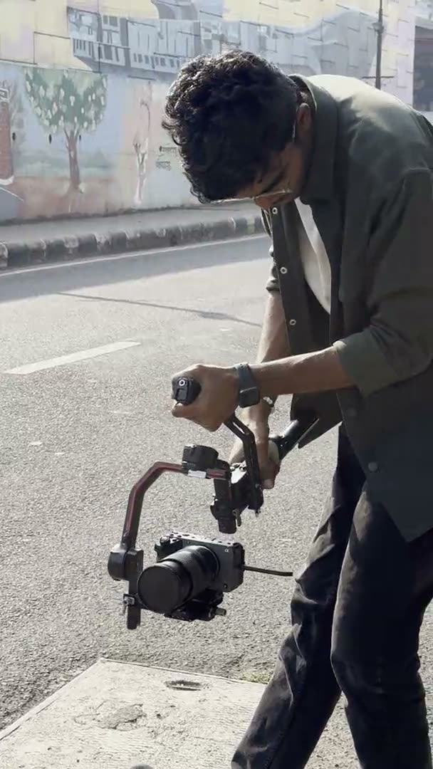 shooting a scrambler bike on a gimbal